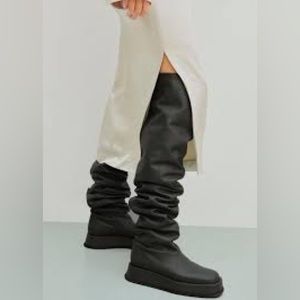 Gia Borghini Black Over-the-Knee Slouchy Boots